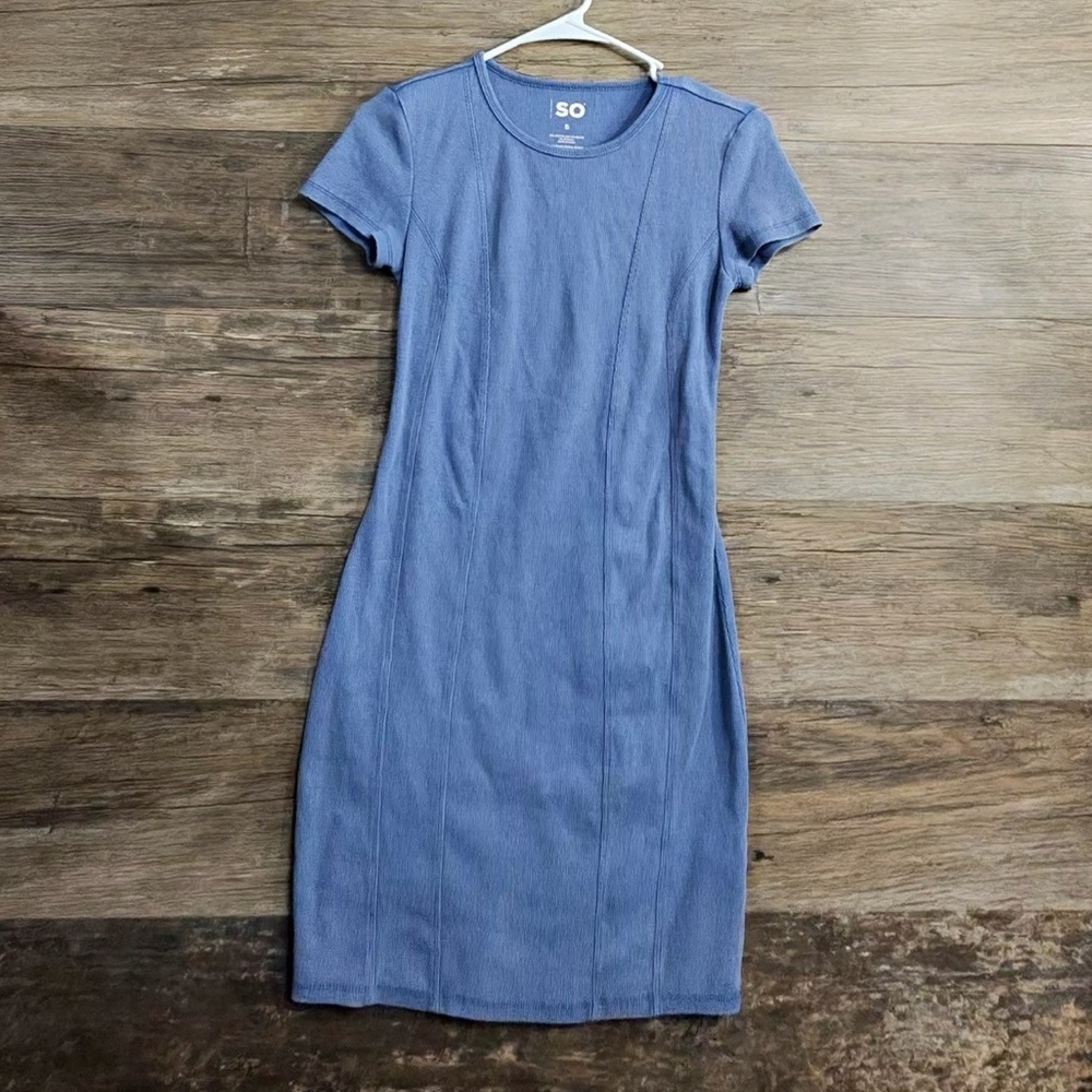 SO Women's Casual Blue Mini Dress